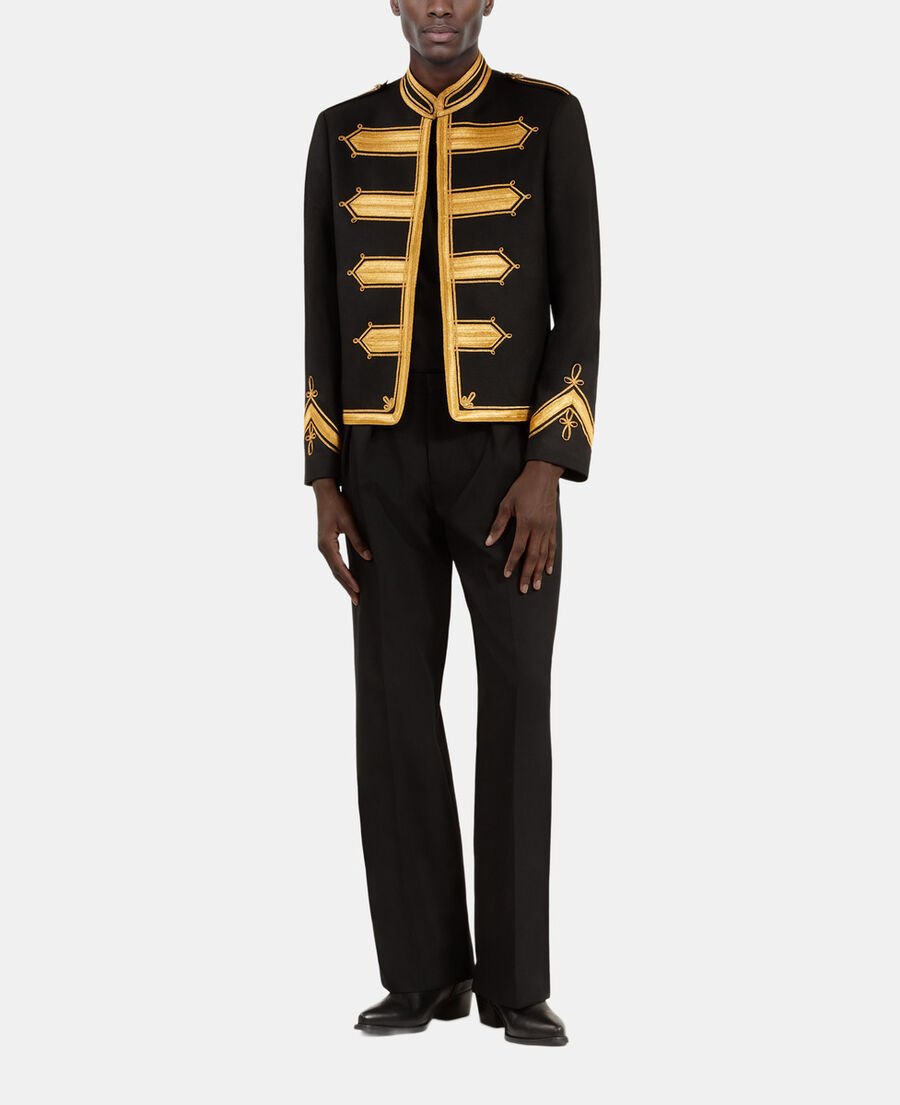 The Kooples H BLACK officer style black wool jacket