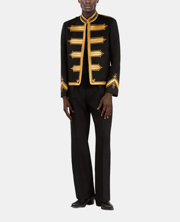 The Kooples HOMME BLACK veste style officier en laine noire