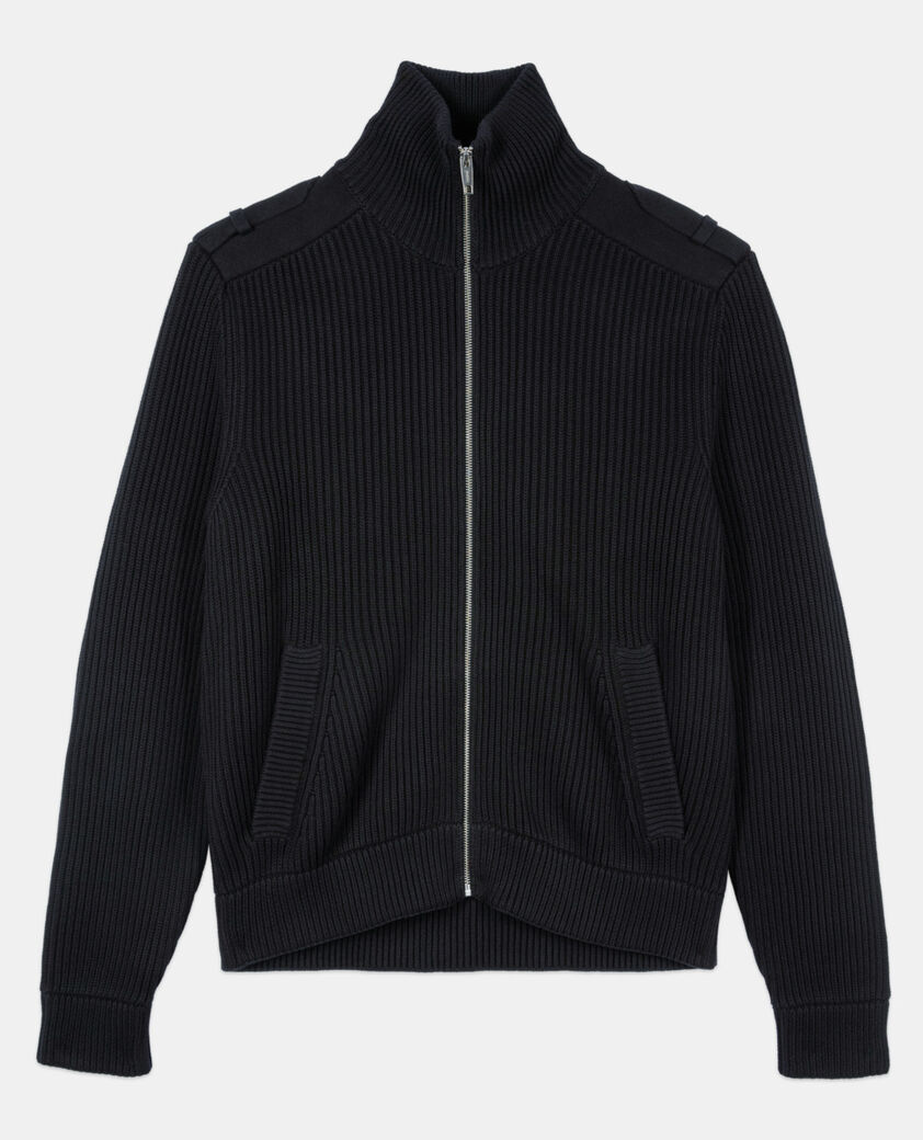 The Kooples HERREN BLACK schwarzer cardigan aus baumwolle