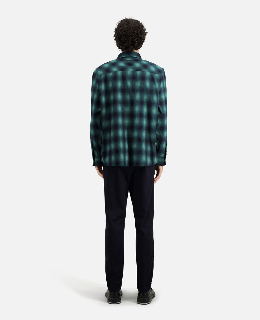 black and green checked overshirt