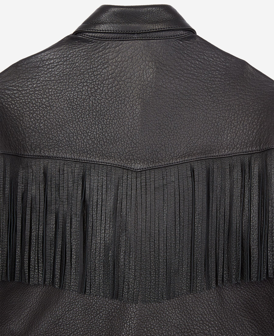 Camisa negra de piel con