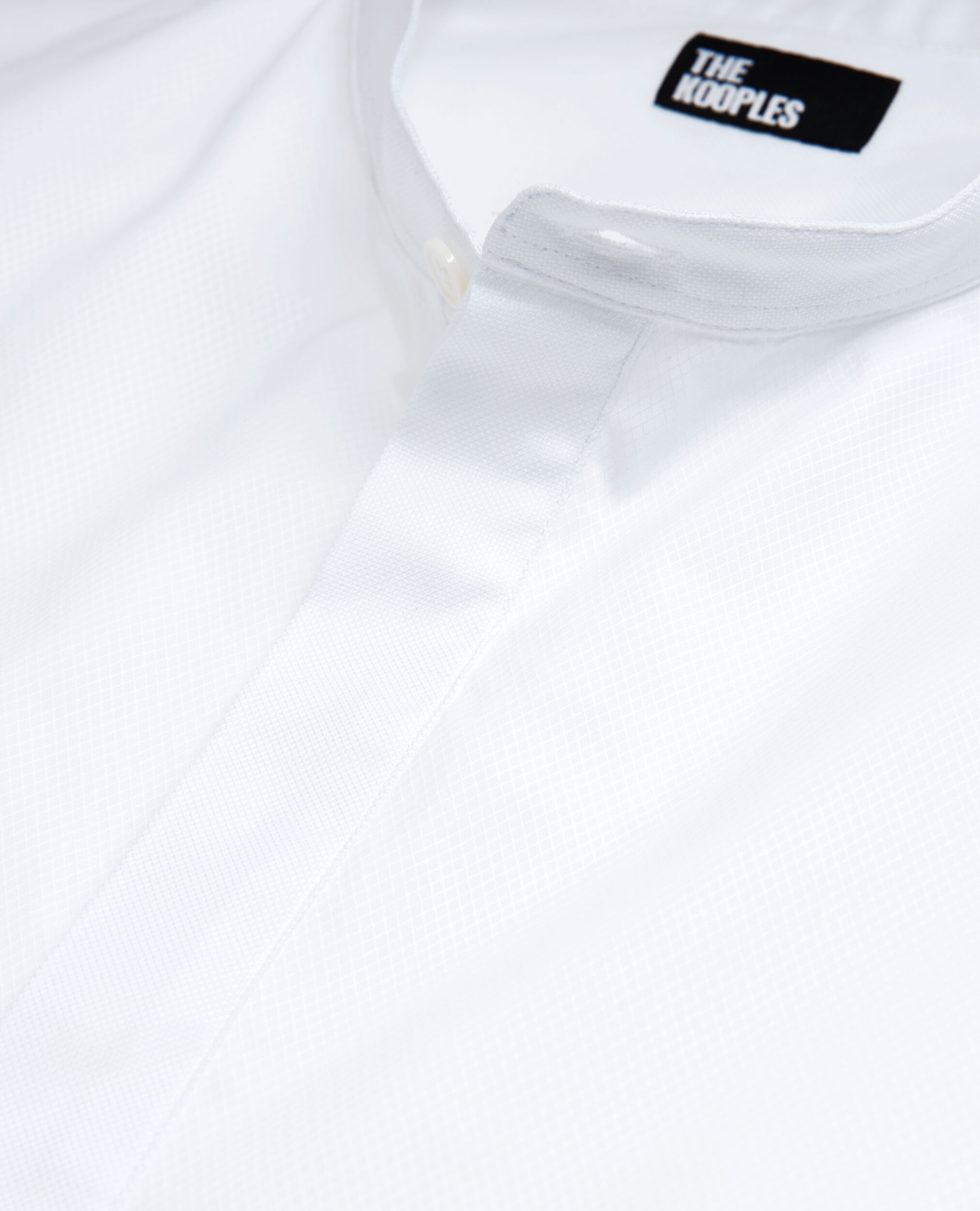 Weißes Baumwollhemd mit Offizierskragen, WHITE, hi-res image number null