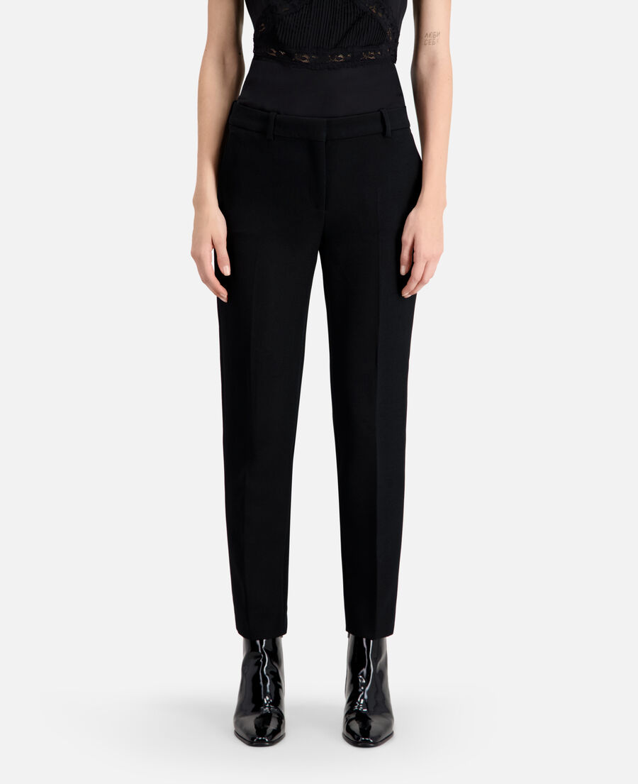 pantalon de costume en crêpe noir