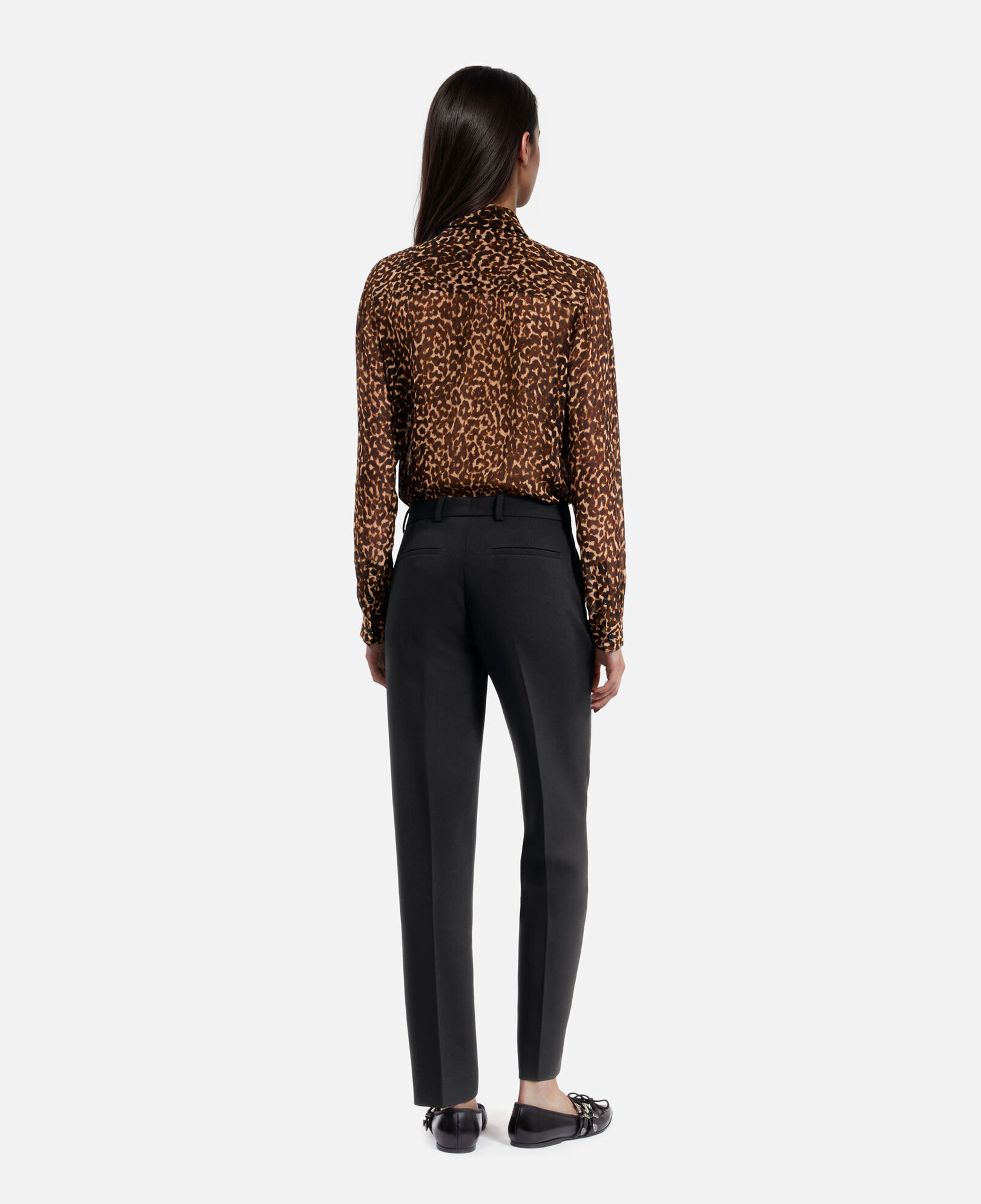 The Kooples WOMEN BLACK black crepe suit pants straight tailored cut