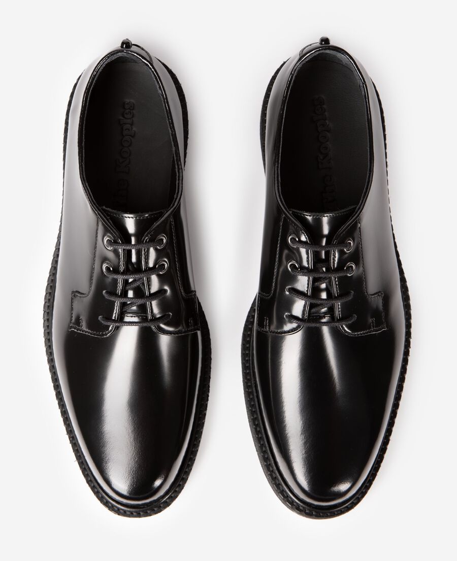 The Kooples MEN BLACK black leather derbies with eyelets