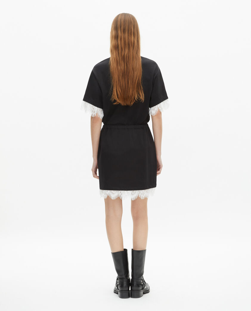 The Kooples WOMEN BLACK short skirt with black lace