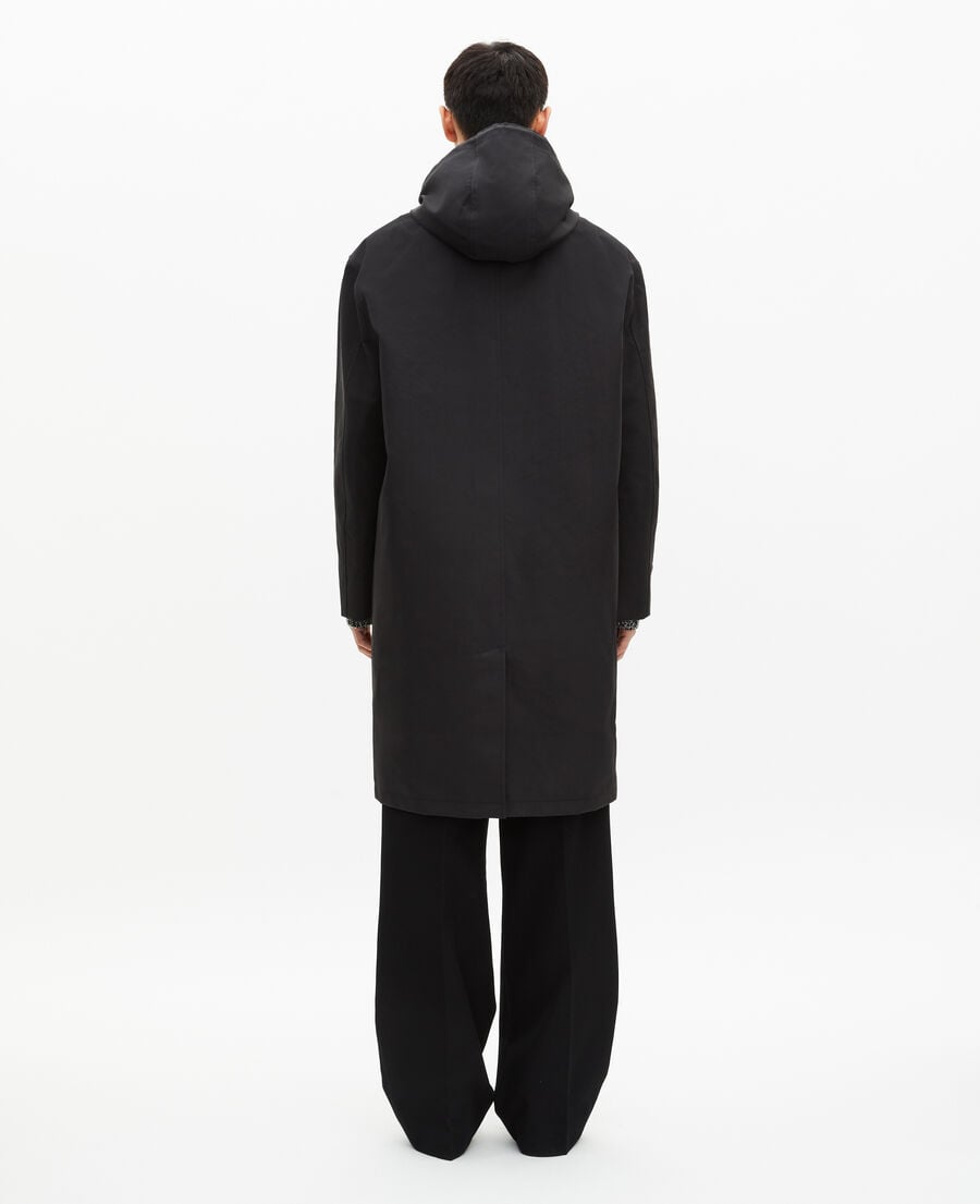 The Kooples MEN BLACK black hooded trench parka