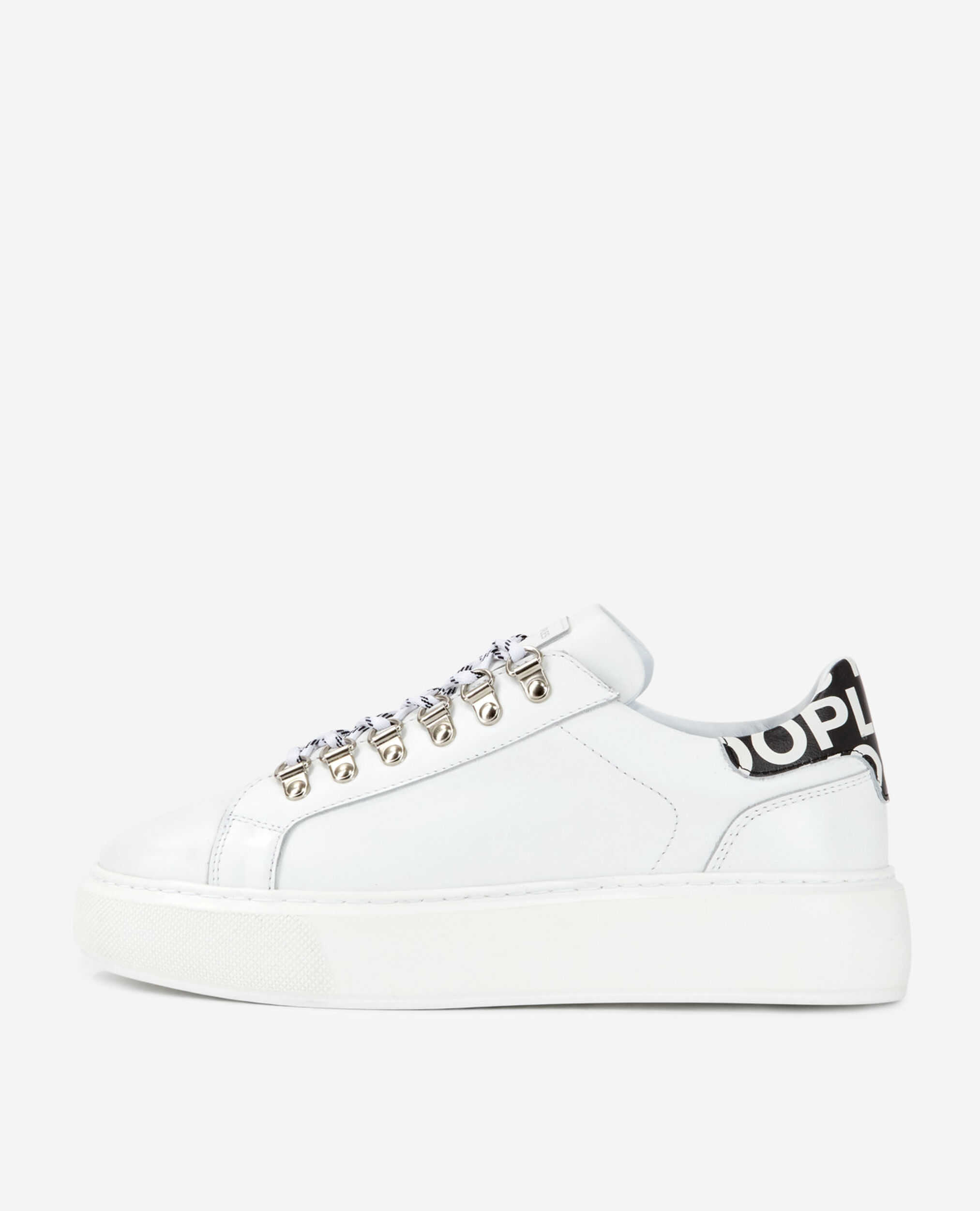 Leather sneakers, WHITE / BLACK, hi-res image number null