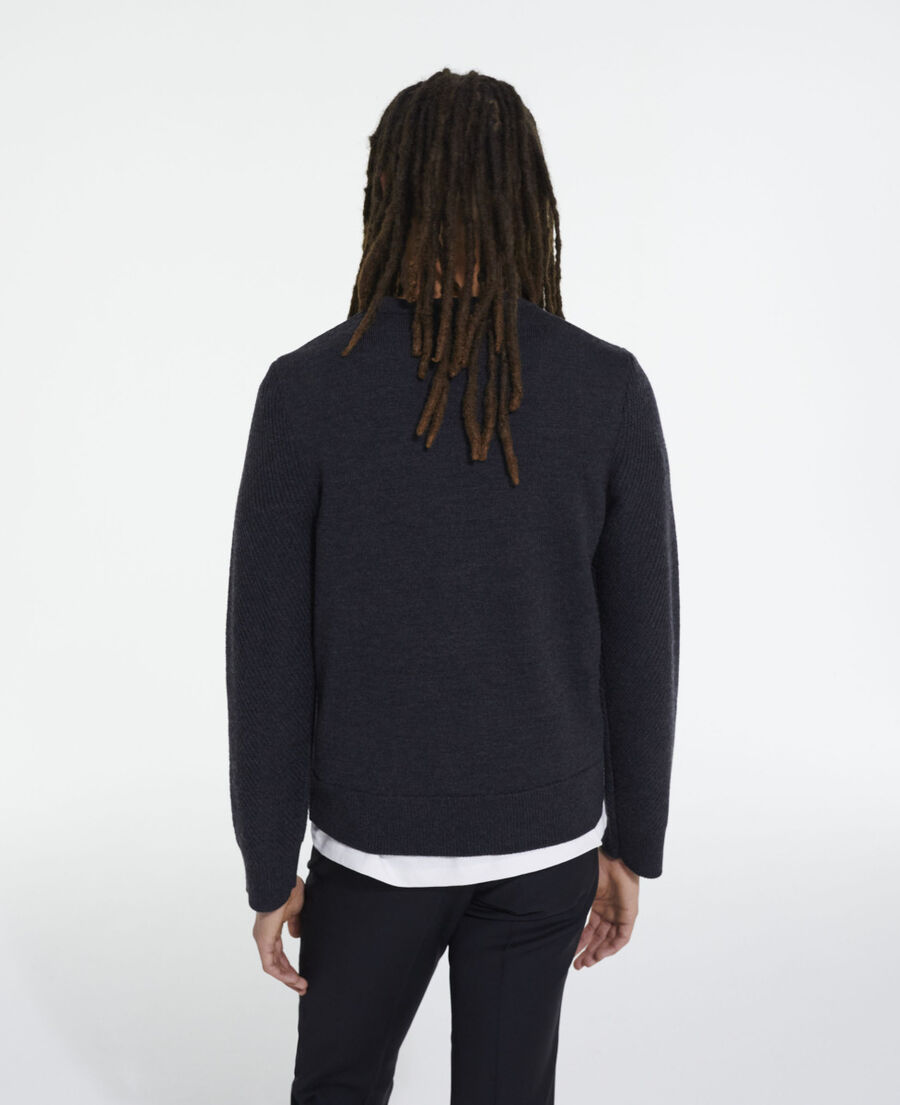 black wool sweater