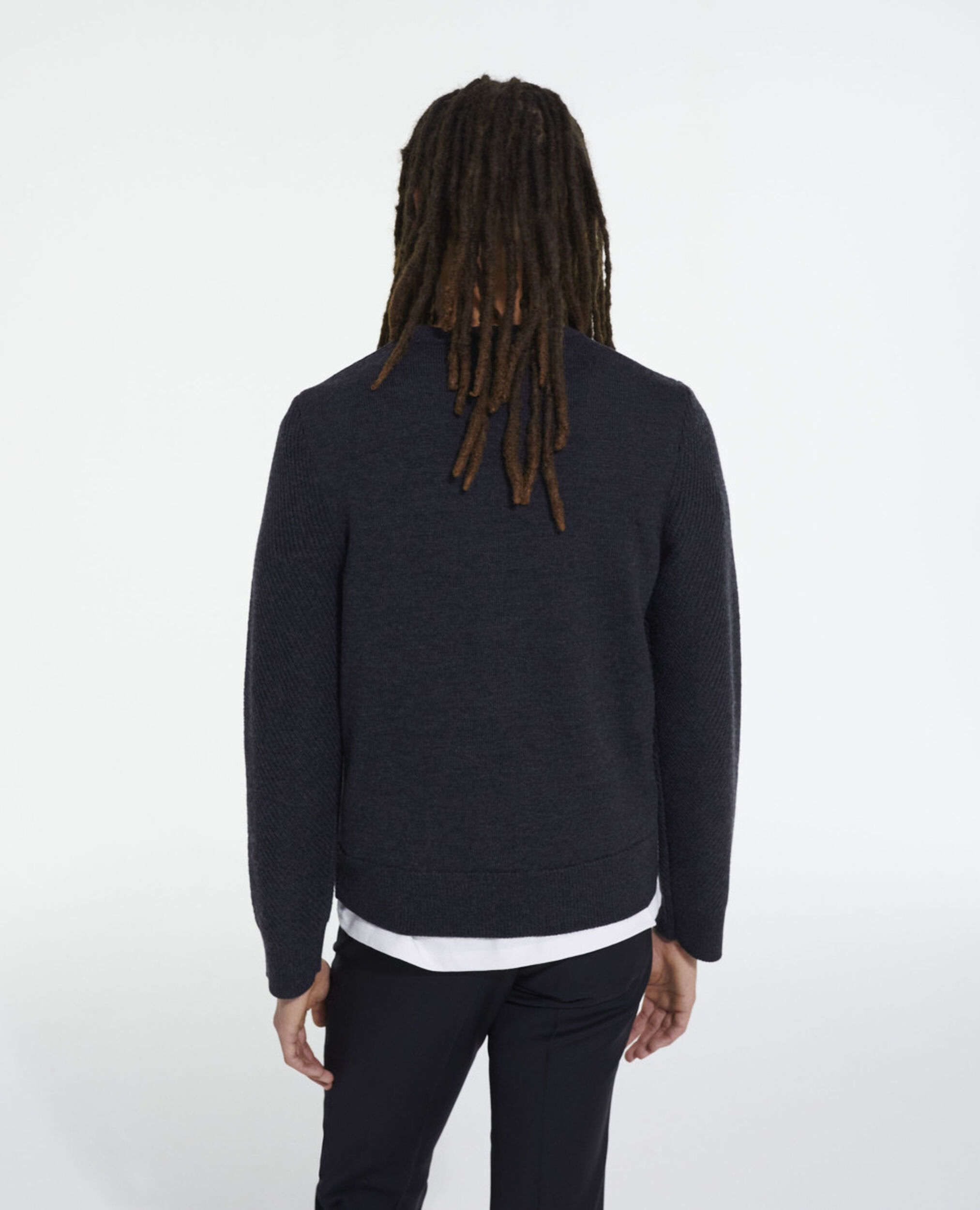 Black wool sweater, BLACK, hi-res image number null