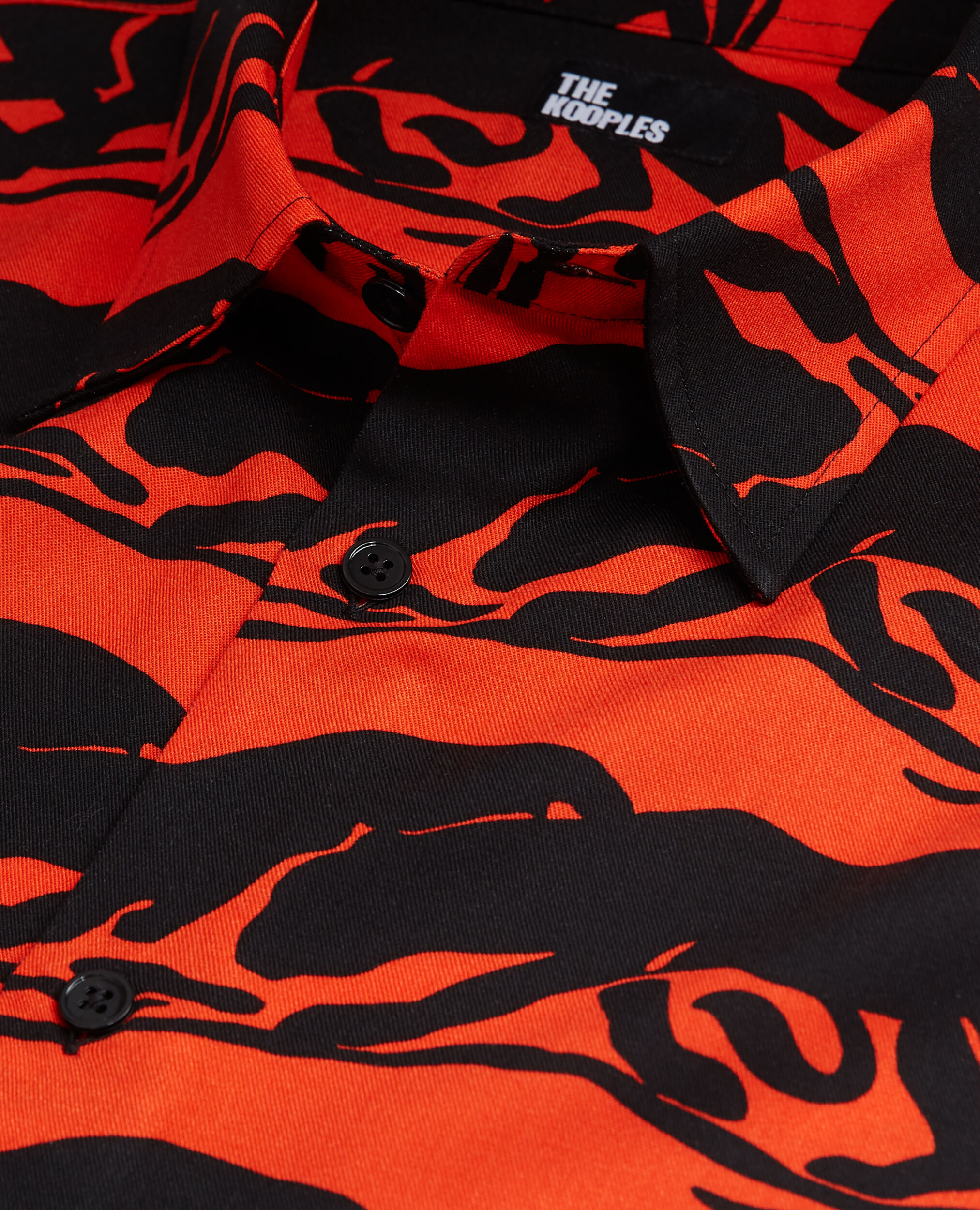 Panther print casual shirt, BLACK - RED, hi-res image number null