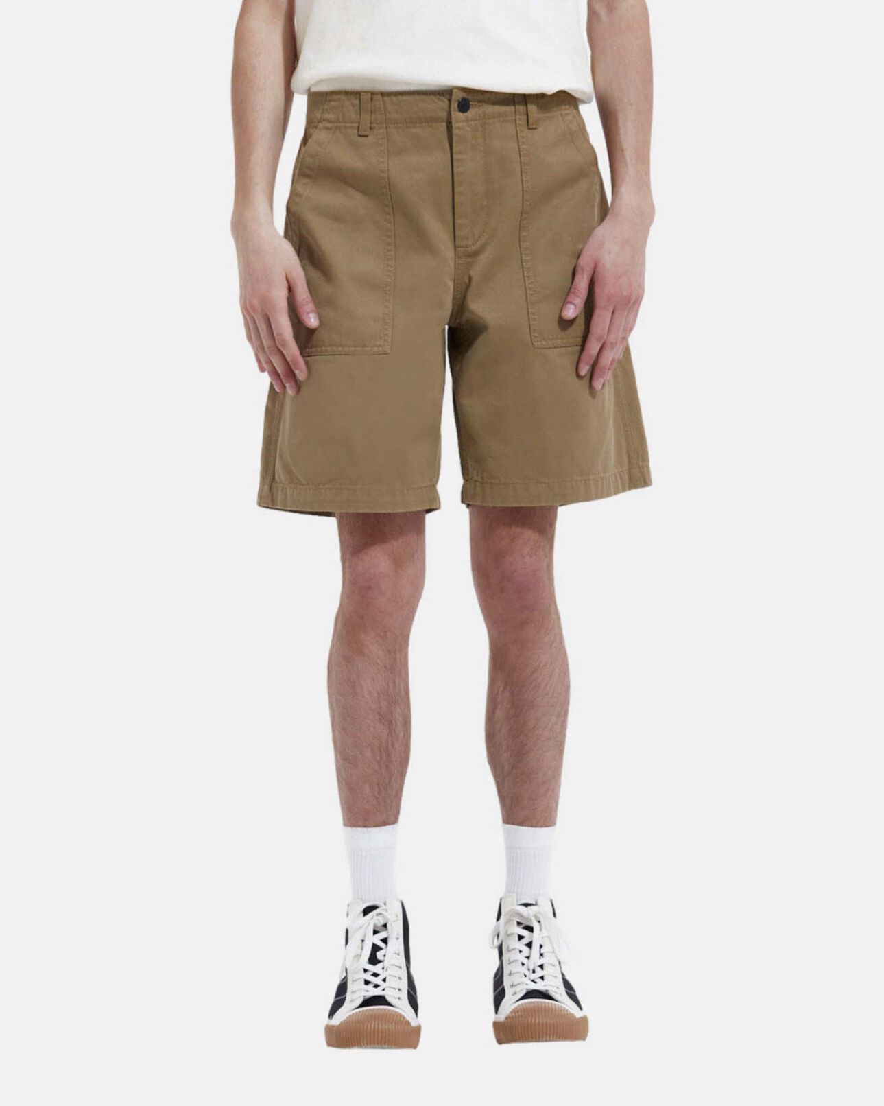 The Kooples HERREN BEIGE lange baumwollshorts mit vier taschen