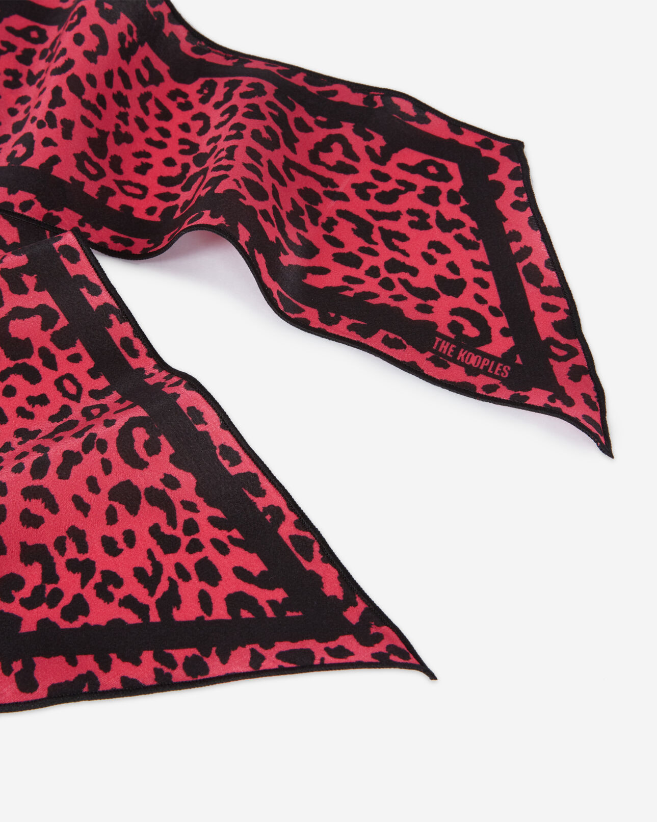 The Kooples MIXED PINK BLACK pink leopard print scarf