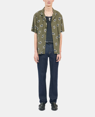 The Kooples H KAKI BLACK short-sleeved star printed shirt