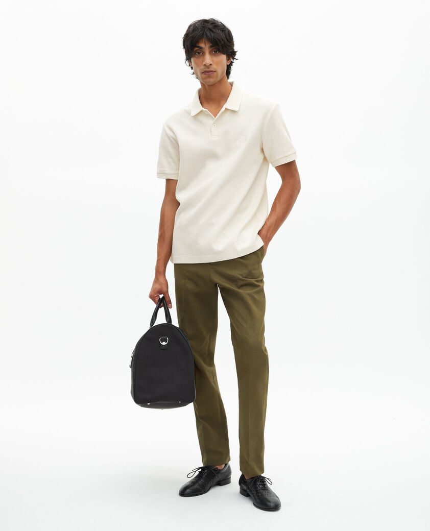 The Kooples HOMME ECRU polo en nid d'abeille avec blason écru