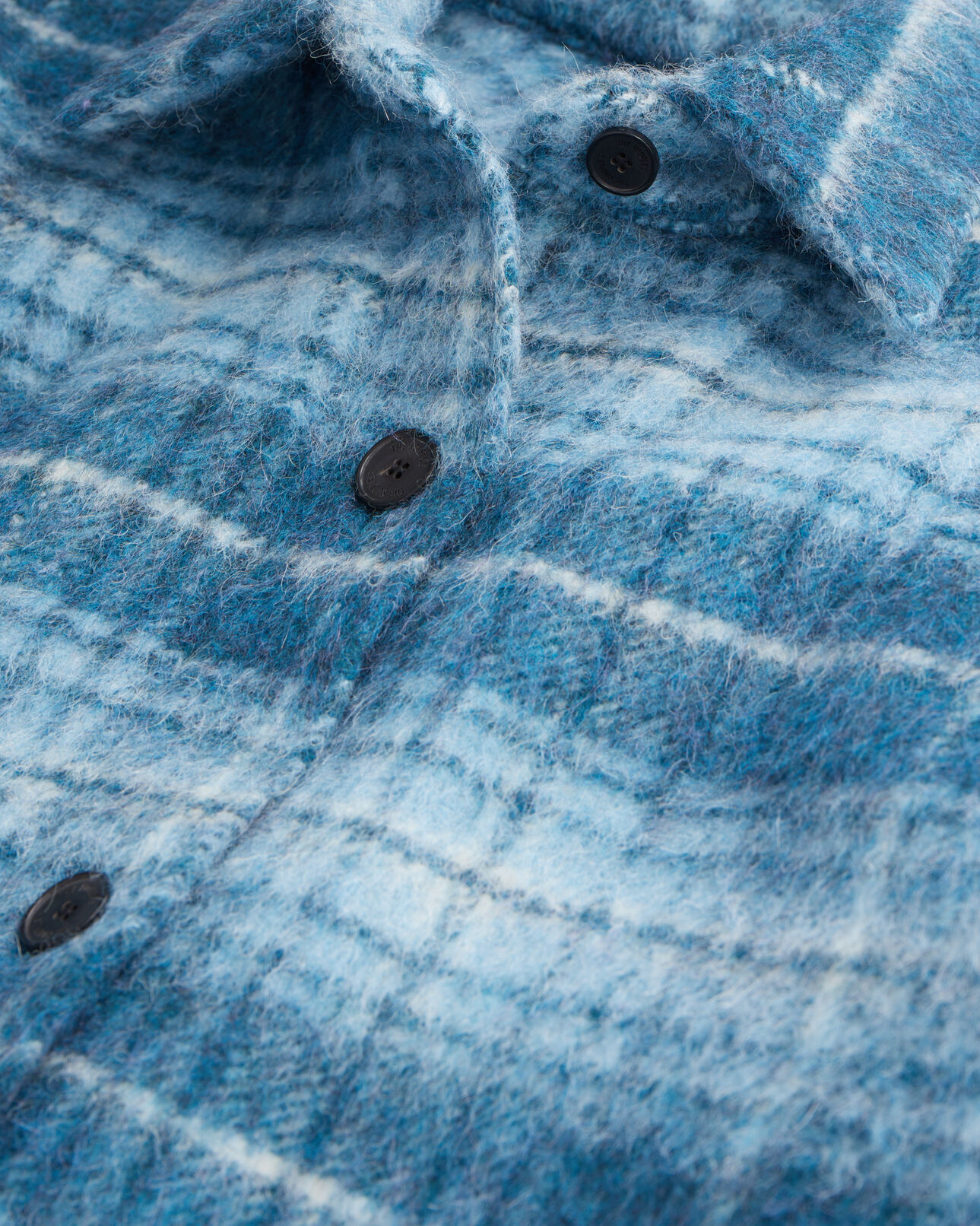 The Kooples WOMEN BLUE BEIGE overshirt style jacket with blue checks
