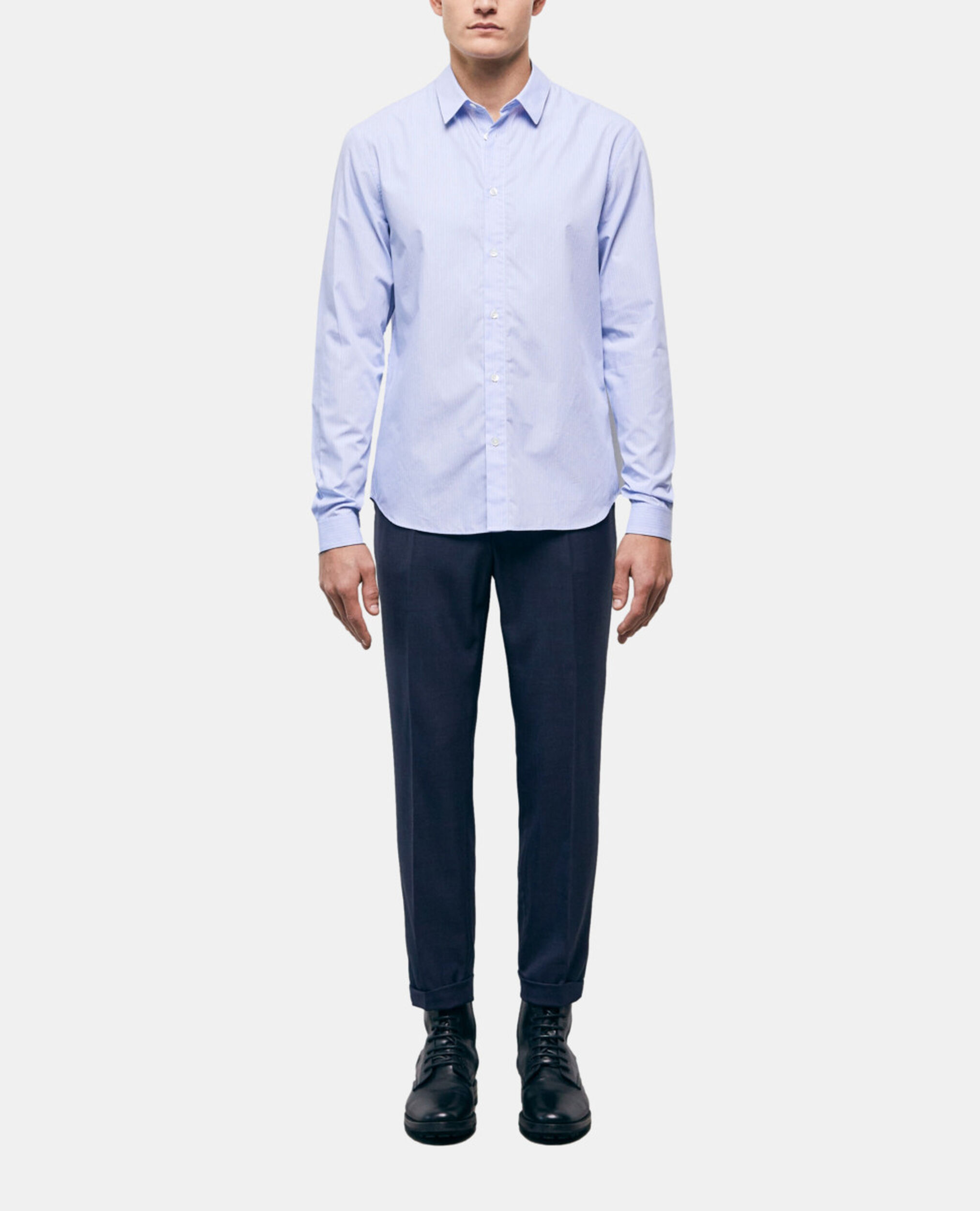 Chemise col classique à rayures, WHITE / SKY BLUE, hi-res image number null