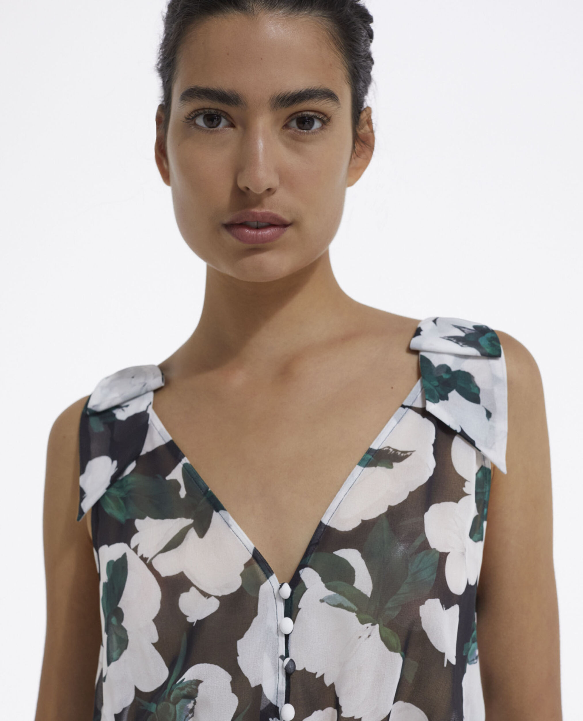 Long printed dress, ECRU, hi-res image number null