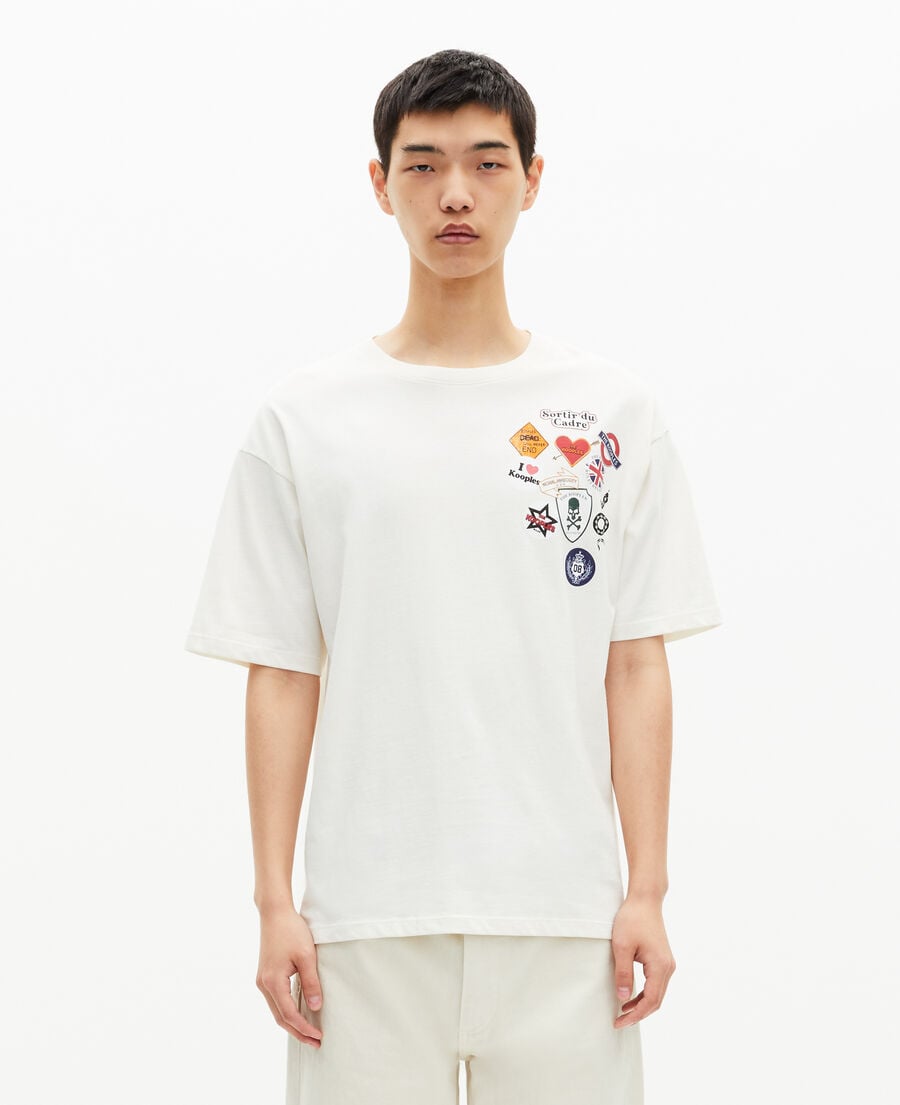 The Kooples H ECRU ecru pines-effect printed t-shirt