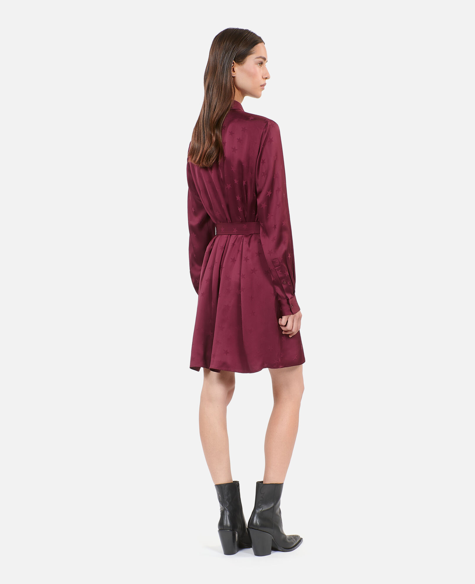 The Kooples WOMEN BURGUNDY burgundy jacquard short dress