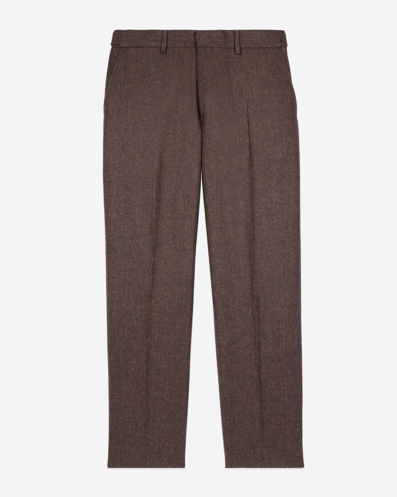 The Kooples MEN BROWN brown wool-blend suit trousers