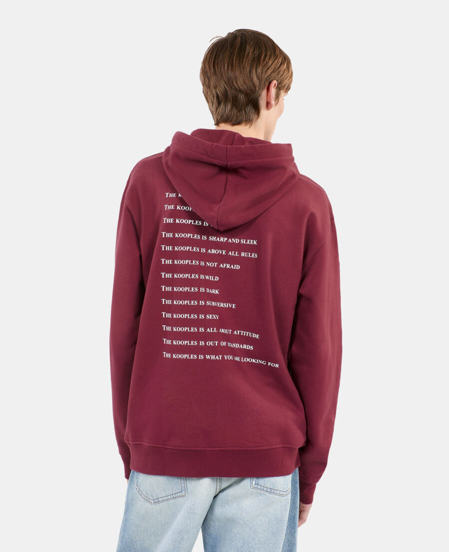 The Kooples HOMME BURGUNDY sweatshirt à capuche what is bordeaux