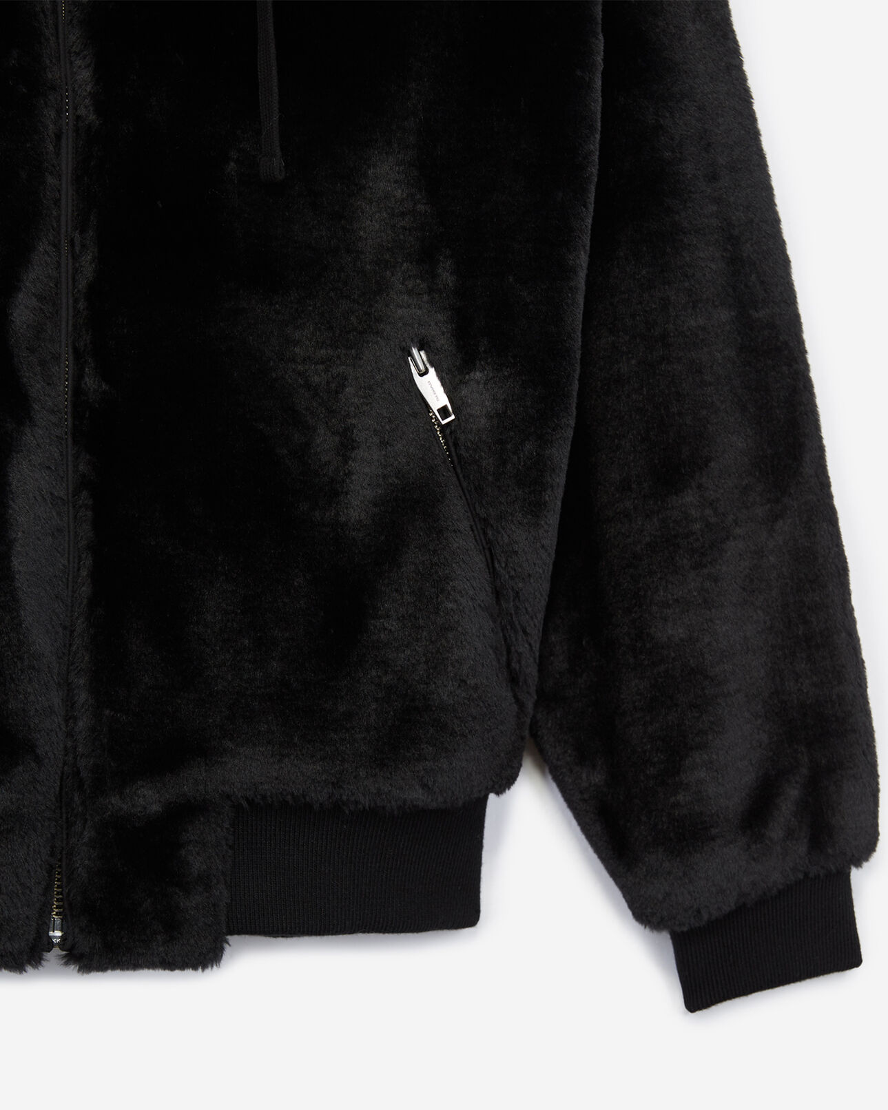 The Kooples MEN BLACK black faux fur hoodie