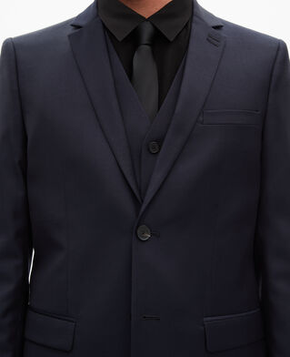 The Kooples HOMME DARK NAVY veste de costume coupe droite en laine bleue 