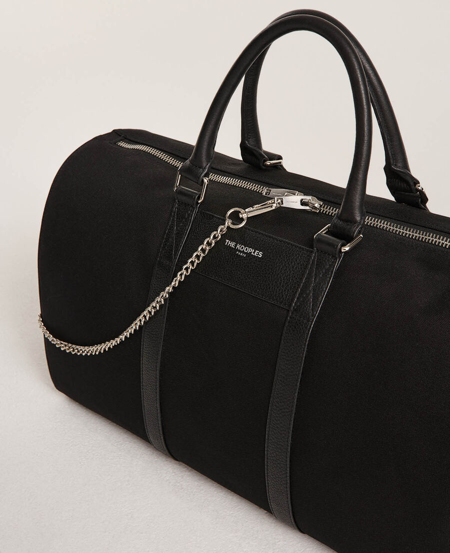 black weekend bag with removable chain