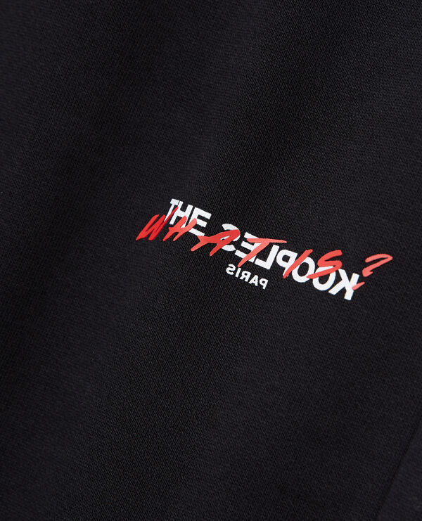 The Kooples MEN BLACK black jogging suit with print what is