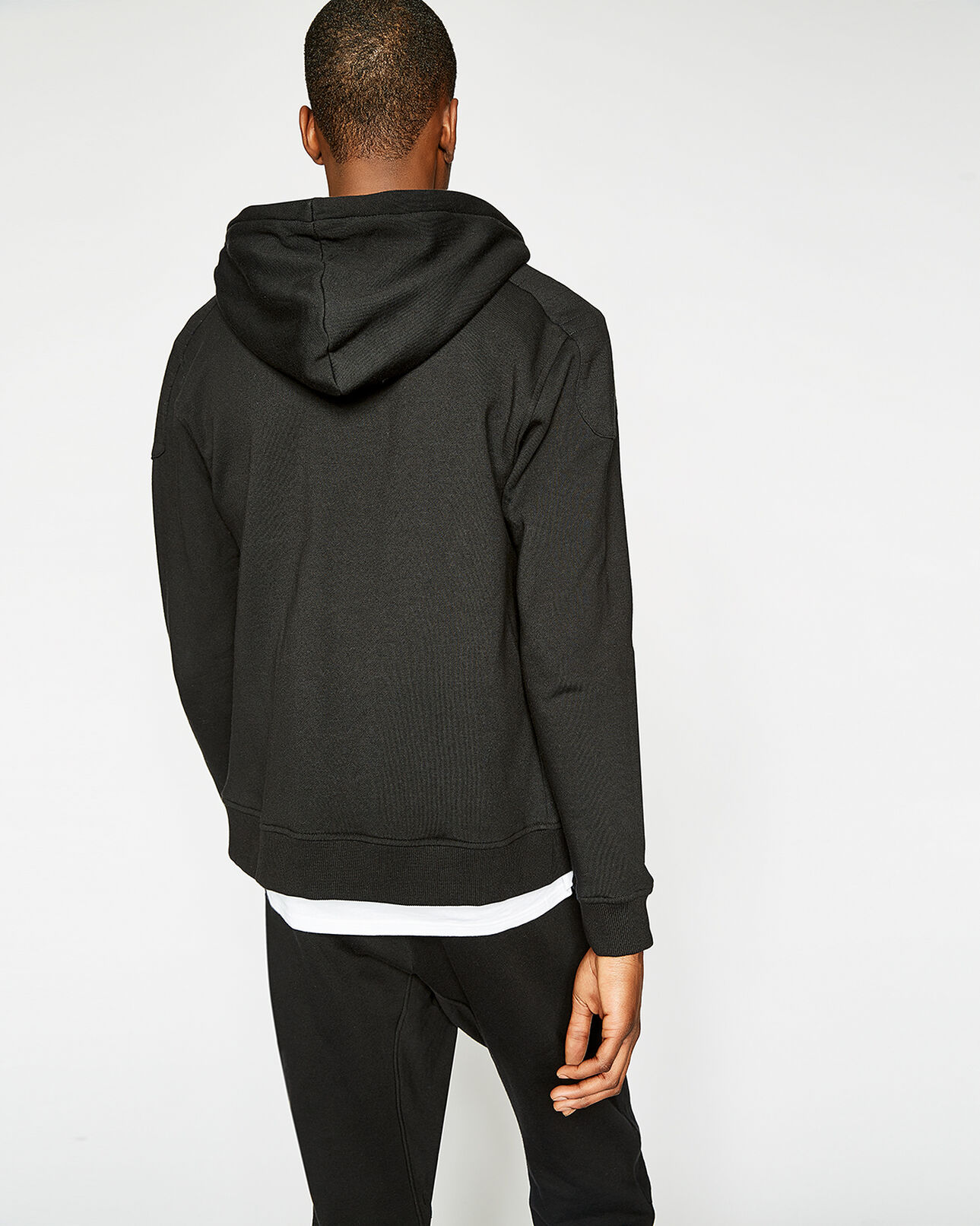 The Kooples HOMME BLACK sweat biker molleton noir