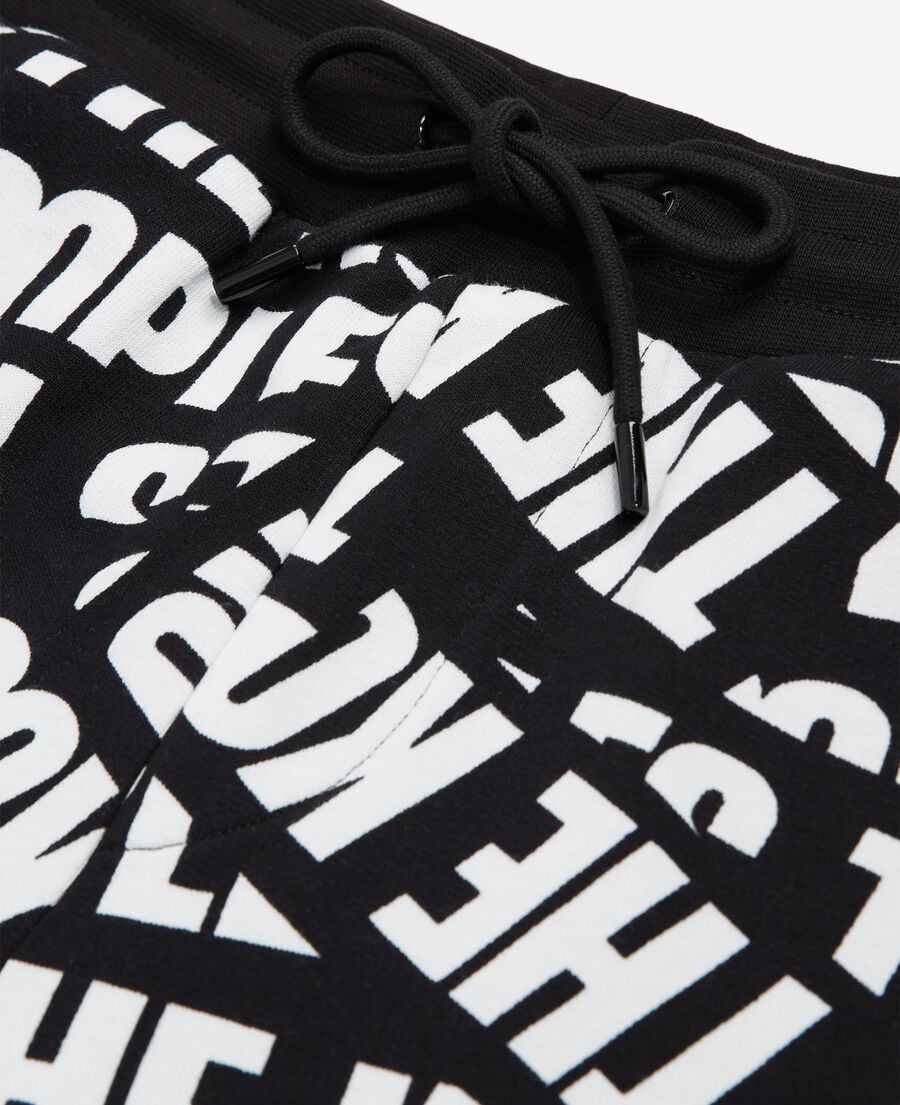 The Kooples H BLACK / WHITE shorts with tape logo