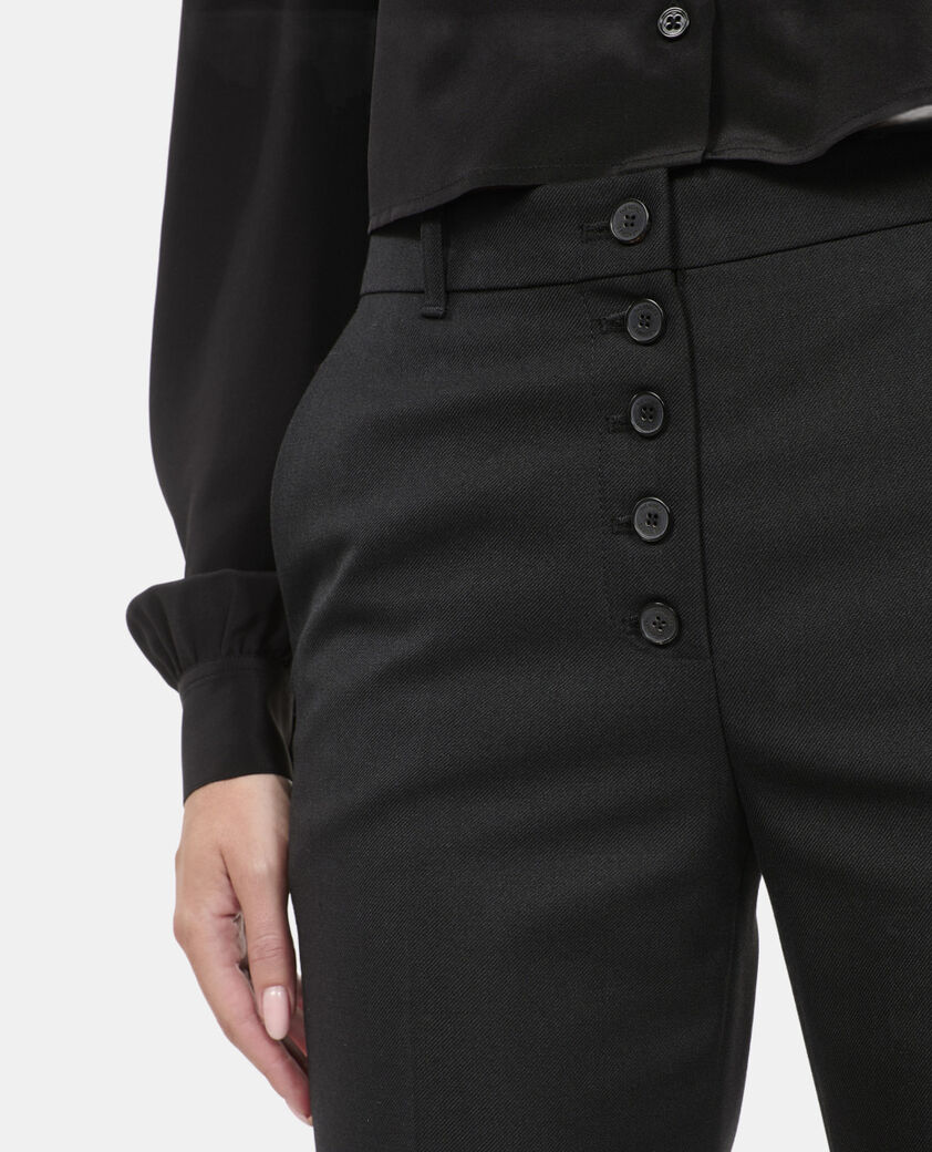The Kooples MUJER BLACK pantal&oacute;n recto negro