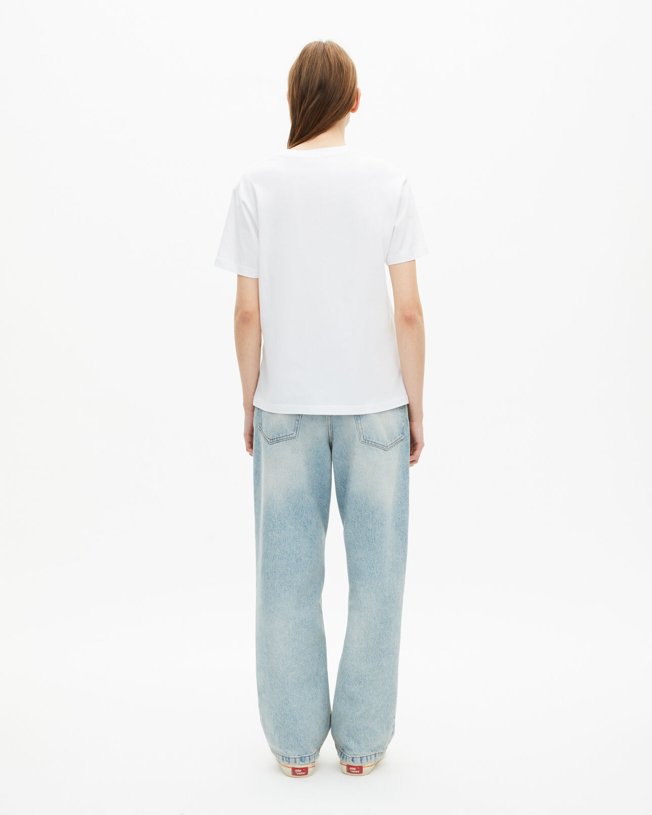 The Kooples F WHITE women's white logo embroidery t-shirt