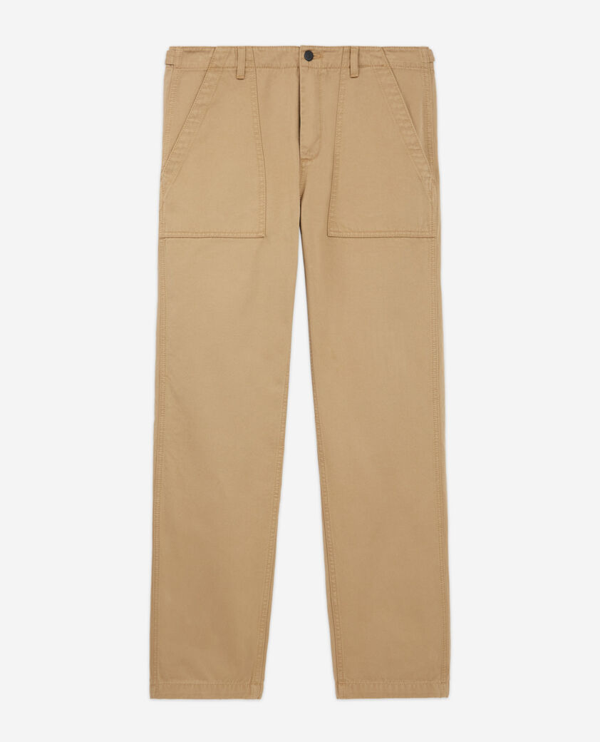 The Kooples MEN BEIGE khaki cotton chino pants with pockets