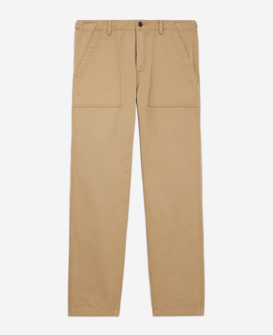 The Kooples MEN BEIGE khaki cotton chino pants with pockets