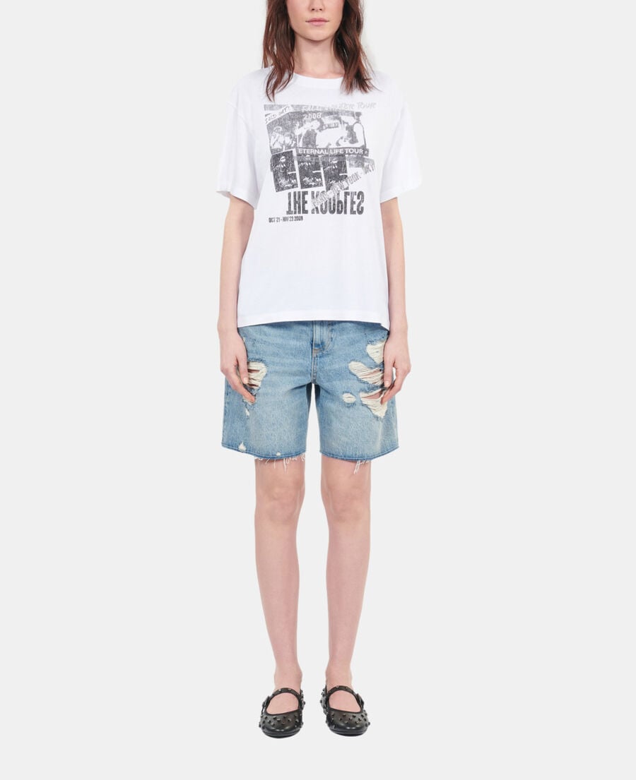 The Kooples F WHITE white eternal life tour serigraphy t-shirt