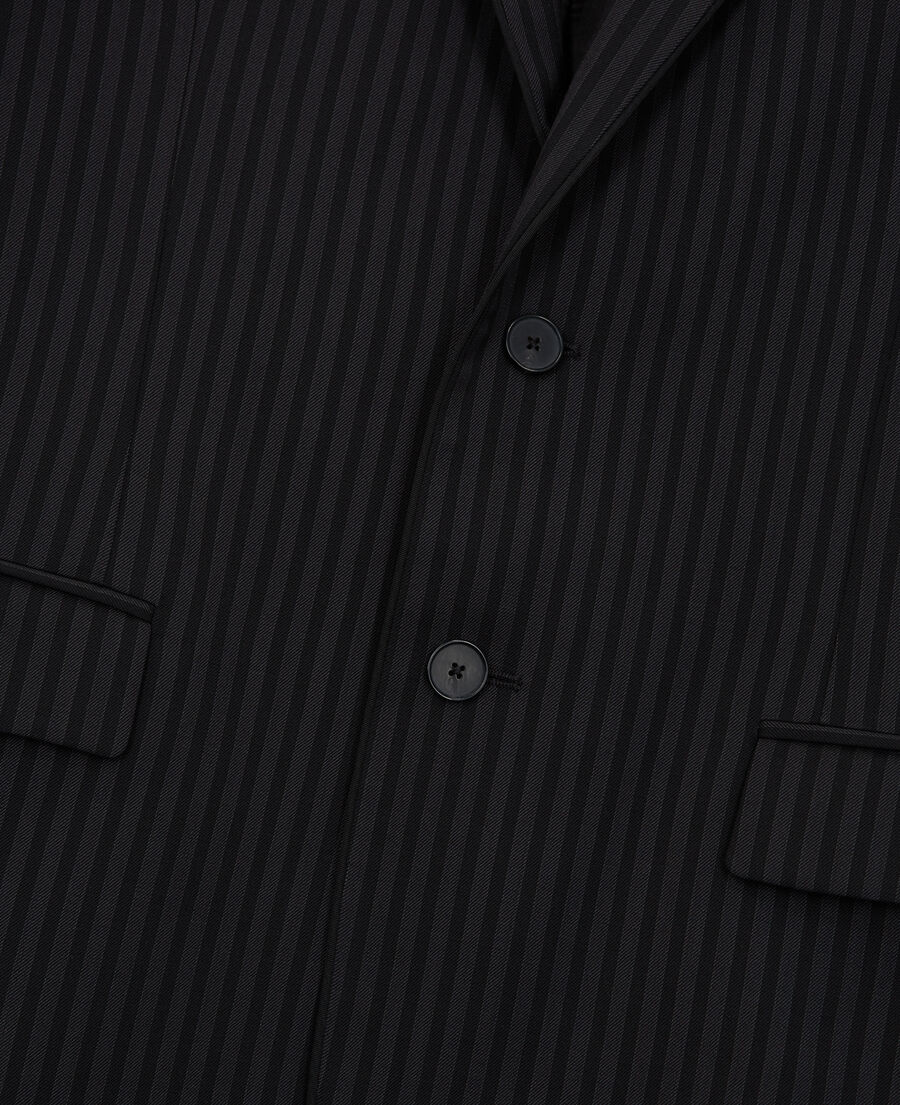 veste de costume en laine à rayures