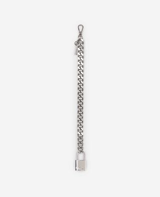 The Kooples DAMEN SILVER silberner taschenanhänger mit vorhängeschloss und schlüsselanhänger