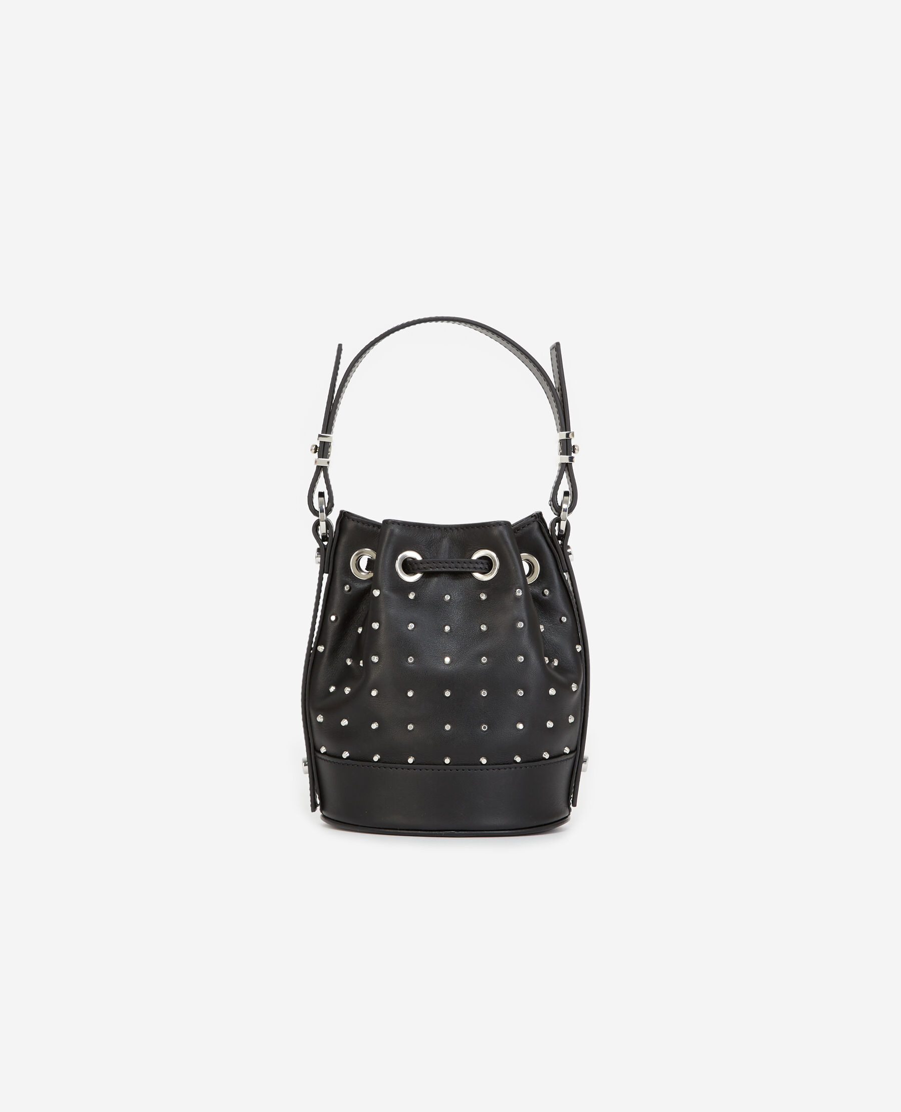 Studded Small Tina bag in smooth black leather