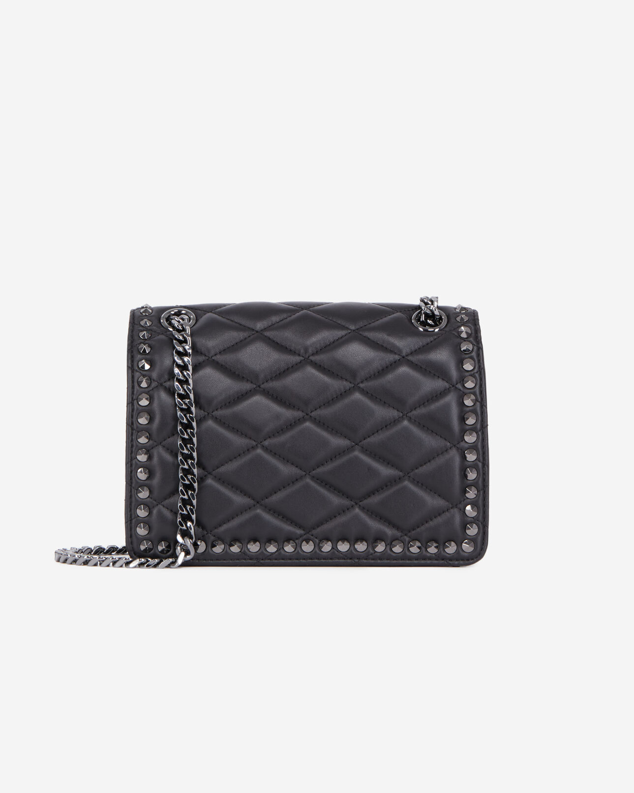 The Kooples WOMEN BLACK black joy quilted leather bag with chain