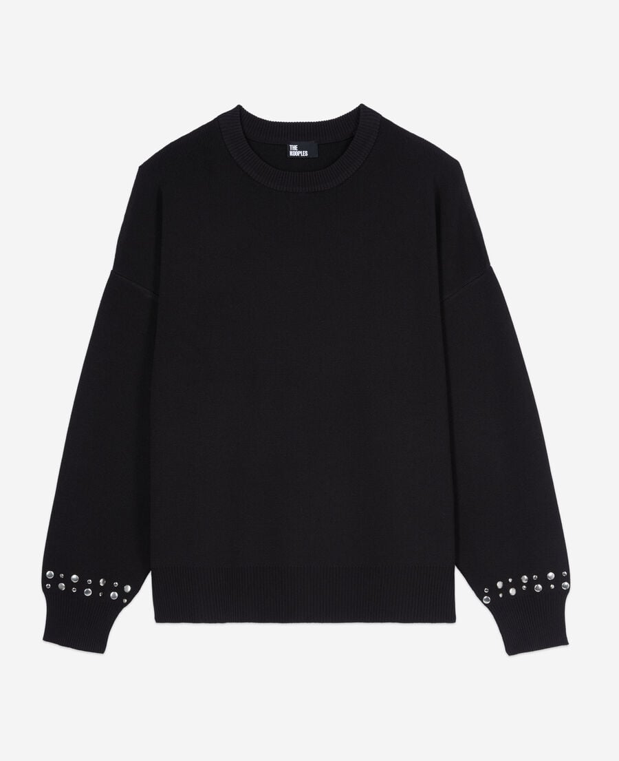 The Kooples FEMME BLACK sweatshirt avec studs noir