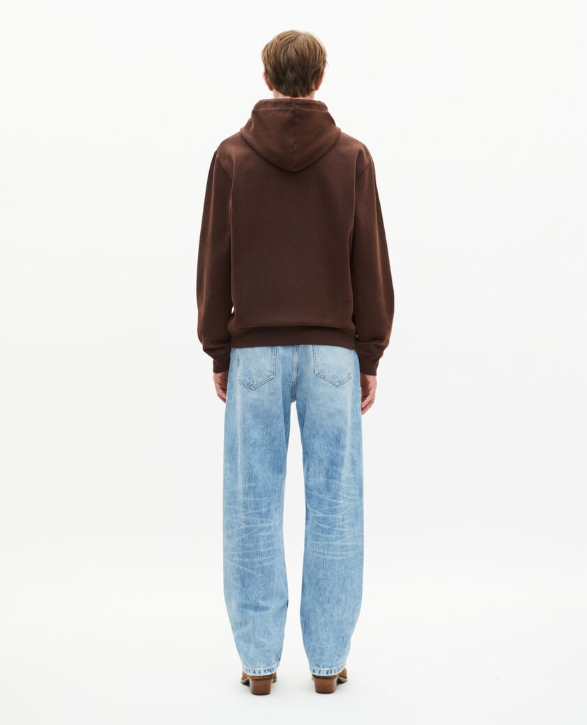 The Kooples H BROWN hooded sweatshirt with brown embroidery
