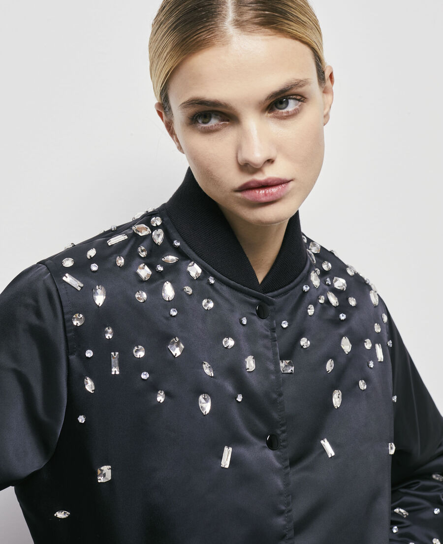 bomber strass negra