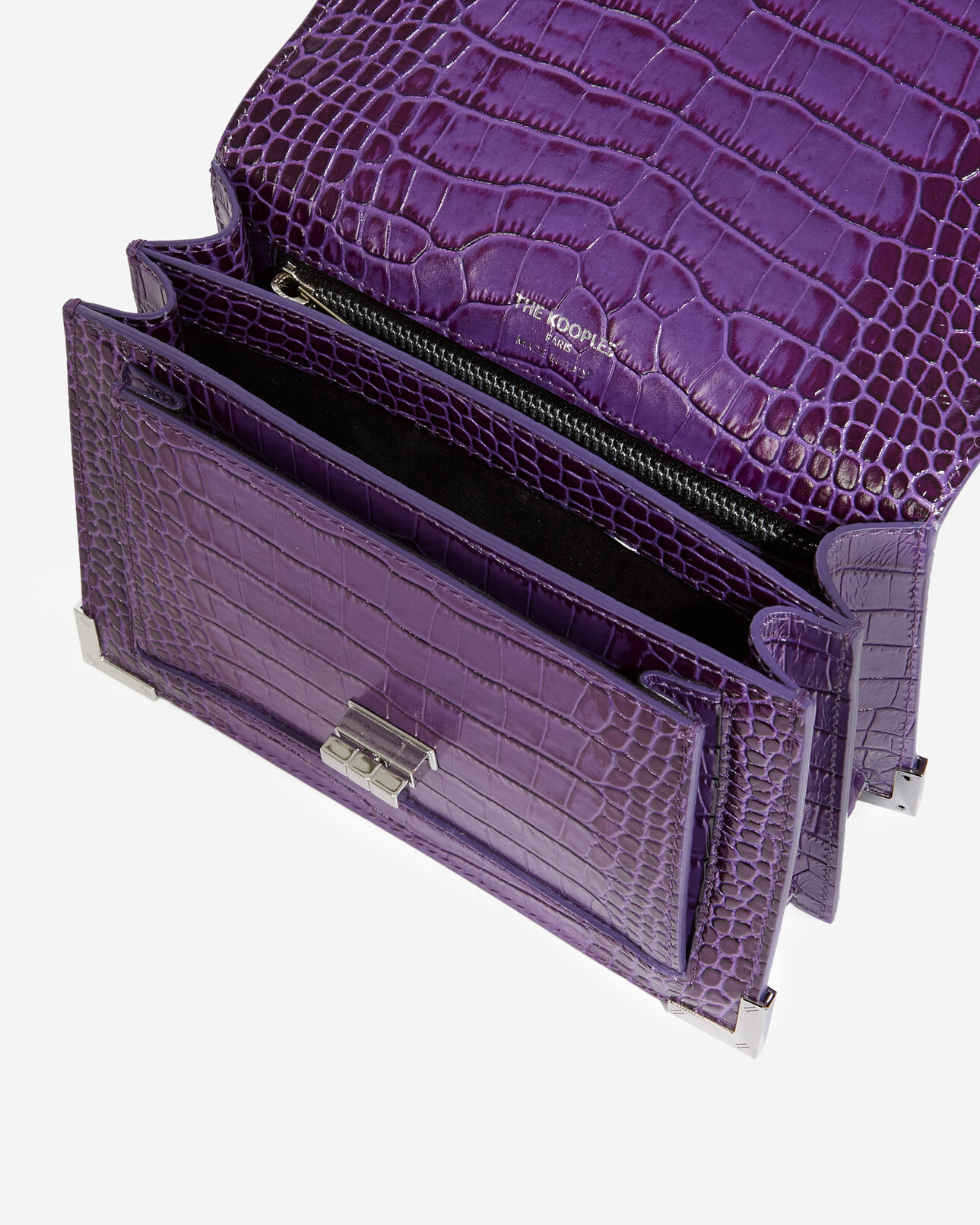The Kooples WOMEN VIOLETTE small emily bag in textured purple leather