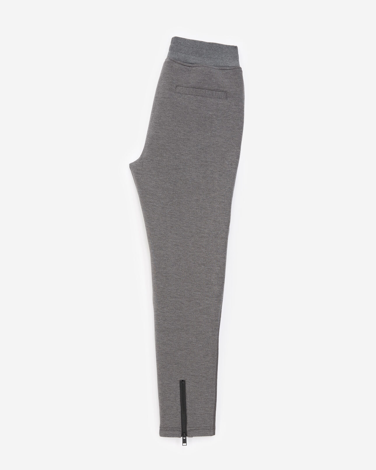 The Kooples MEN DARK GREY MELANGE zipped gray joggers with trims and logo
