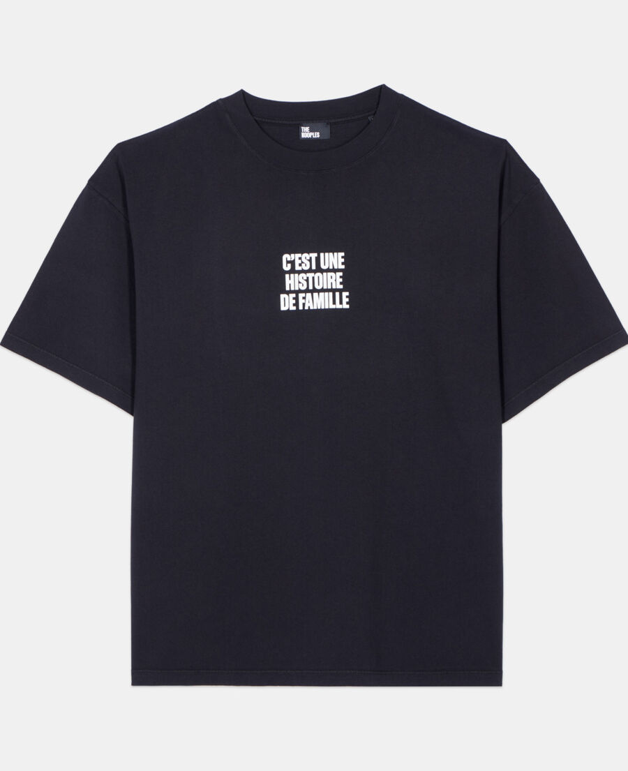 The Kooples H BLACK WASHED black histoire de famille serigraphy t-shirt