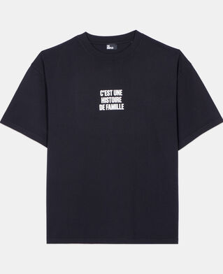 The Kooples H BLACK WASHED black histoire de famille serigraphy t-shirt