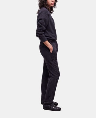 The Kooples WOMEN BLACK WASHED black joggers with western-style embroidery