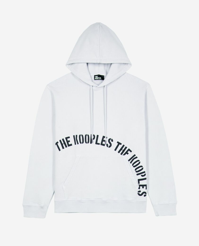 The Kooples HOMME LIGHT GREY sweatshirt &agrave; capuche avec s&eacute;rigraphie gris